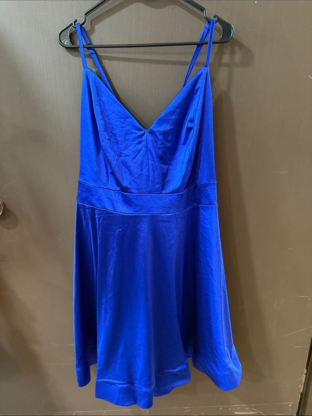Teeze Me Vibrant Blue Satin Dress